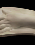 Photo of a plaster cast of a female hand