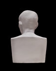 photo of plaster cast sculpture of male head of Cicero with squared bust on a black background