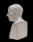 photo of plaster cast sculpture of male head of Cicero with squared bust on a black background