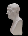 photo of plaster cast sculpture of male head of Cicero with squared bust on a black background