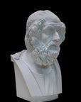 image of a plaster bust of homer on a black background