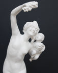 Photo of a dancing lady and baby on a black background