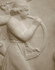 Photo of a sculpture of a marching band on a black background
