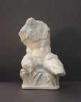 image of a plaster sculpture of nude male torso on a gray background