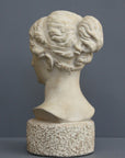 Photo of Plaster Cast sculpture bust of goddess Hebe on a gray background