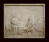 photo of off-white plaster cast relief sculpture of four men around a table aka signing the Treaty of Peace and Independence