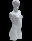 Photo of a sculpture of a female torso with a head