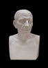 photo of plaster cast sculpture of male head of Cicero with squared bust on a black background