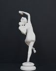 Photo of a dancing lady and baby on a black background