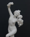 Photo of a dancing lady and baby on a black background