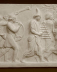 Photo of a sculpture of a marching band on a black background