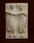 Photo of a sculpture of Cantoria Singers on a black background