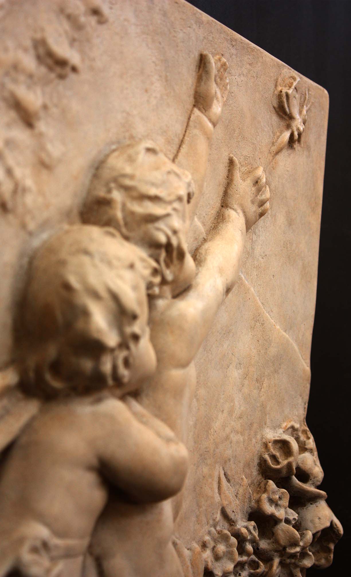 Photo of cupids on a black background